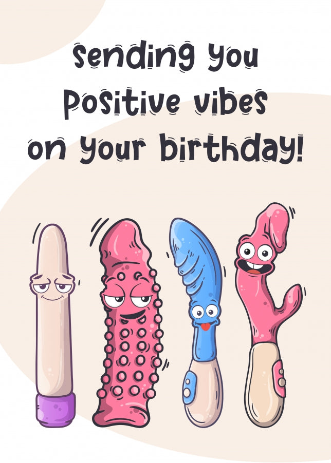 Funny Birthday Card for Women - Positive Vibes