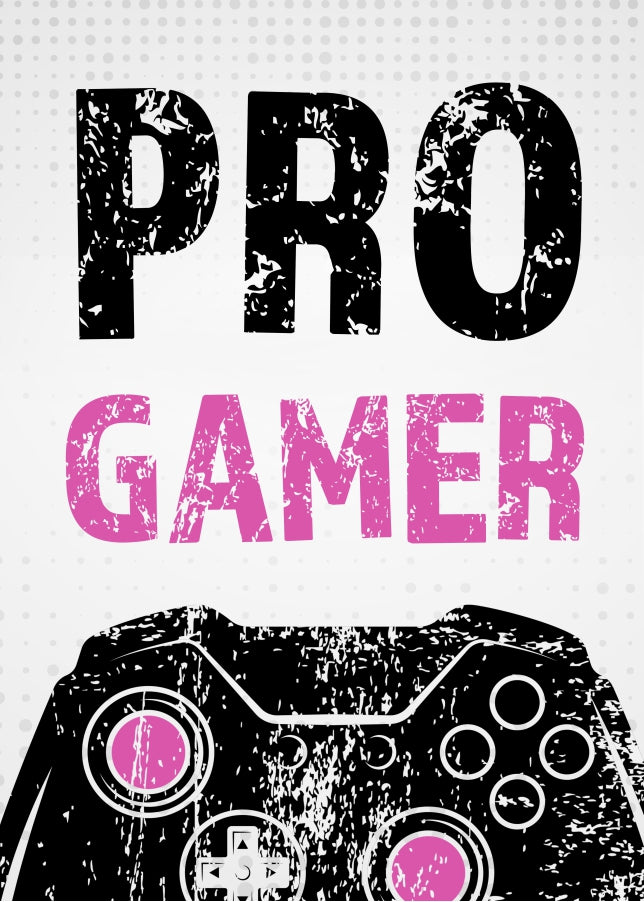 Pro Gamer Birthday Card for Girls of All Ages - XB Pink