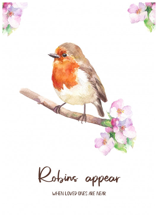 Bereavement Cards for Adults - Robins appear when loved ones are near card