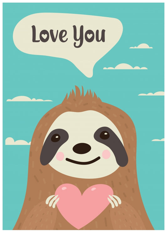 Sloth Mother's Day Card and Sloth Valentine's Card