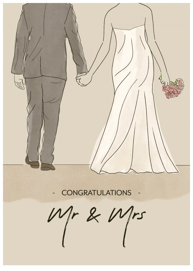 Wedding Card for Bride and Groom - Congratulations Wedding Day Card