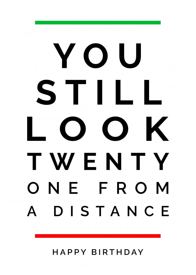 Funny 50th Birthday Card (40th 60th) - Look 21 From a Distance