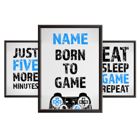 Gamers are Born to Game - Gaming Print Set - PS - Blue