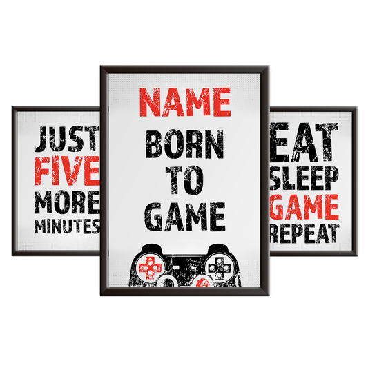 Gamers are Born to Game - Gaming Print Set - PS - Red