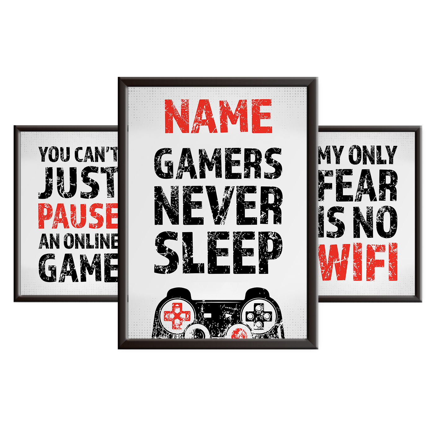 Gamers Never Sleep - Gaming Print Set - PS - Red