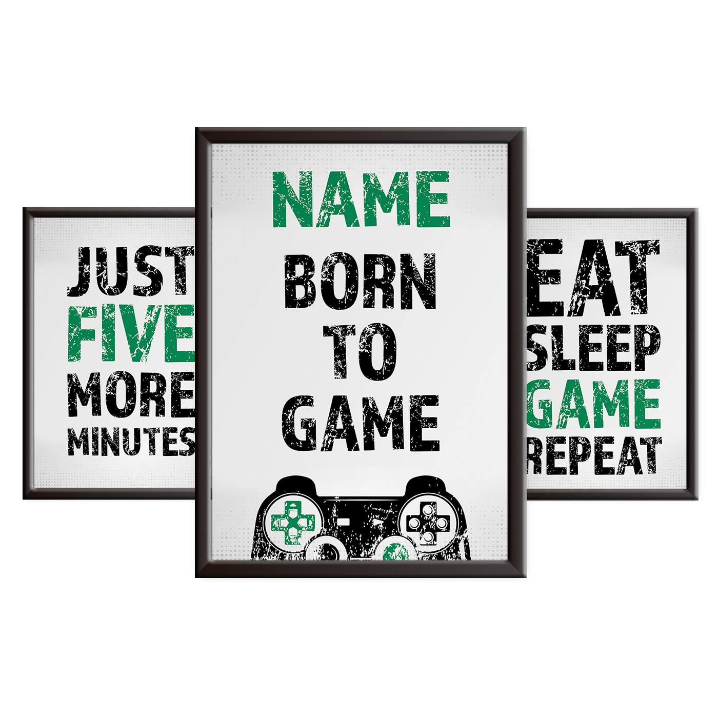 Gamers are Born to Game - Gaming Print Set - PS - Green