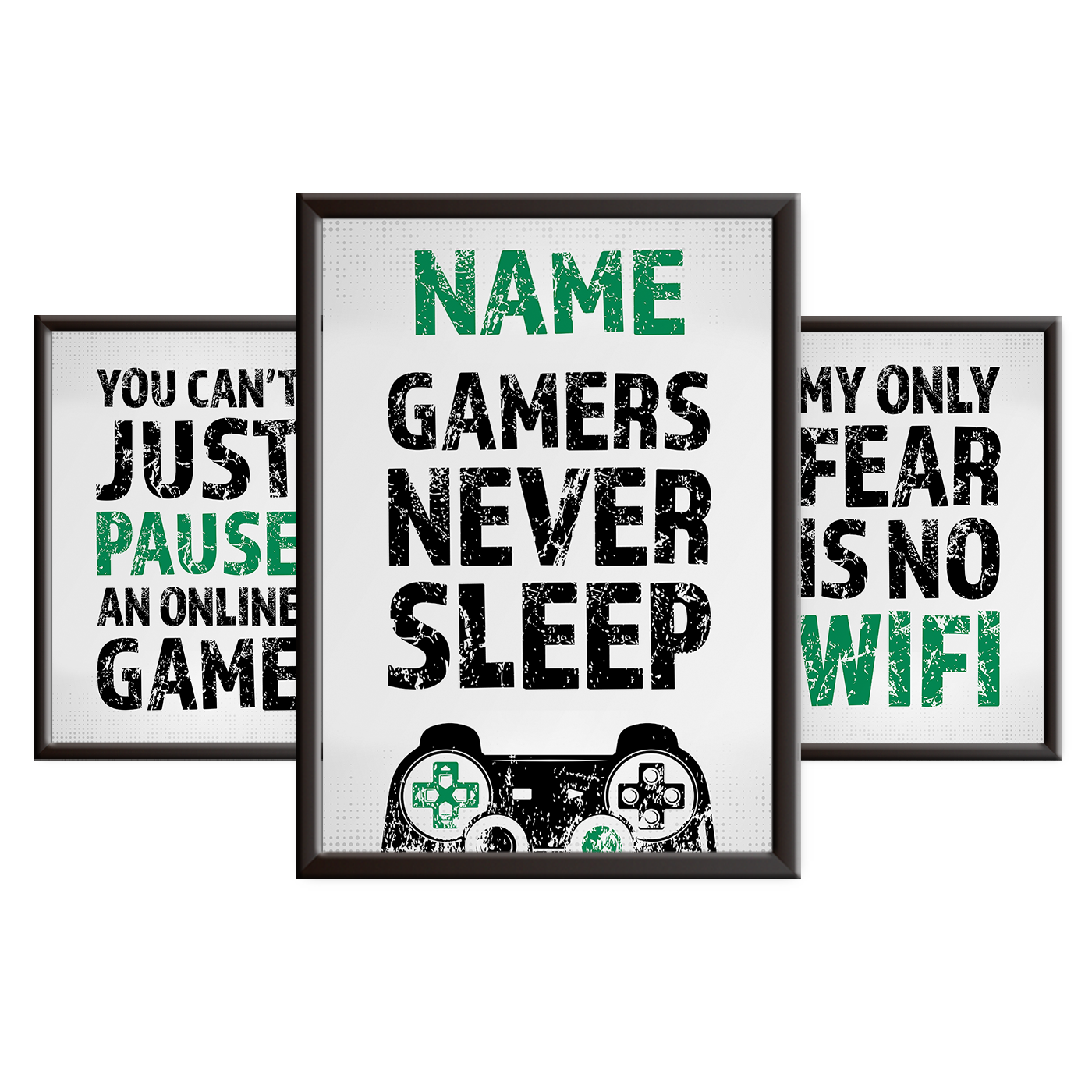 Gamers Never Sleep - Gaming Print Set - PS - Green