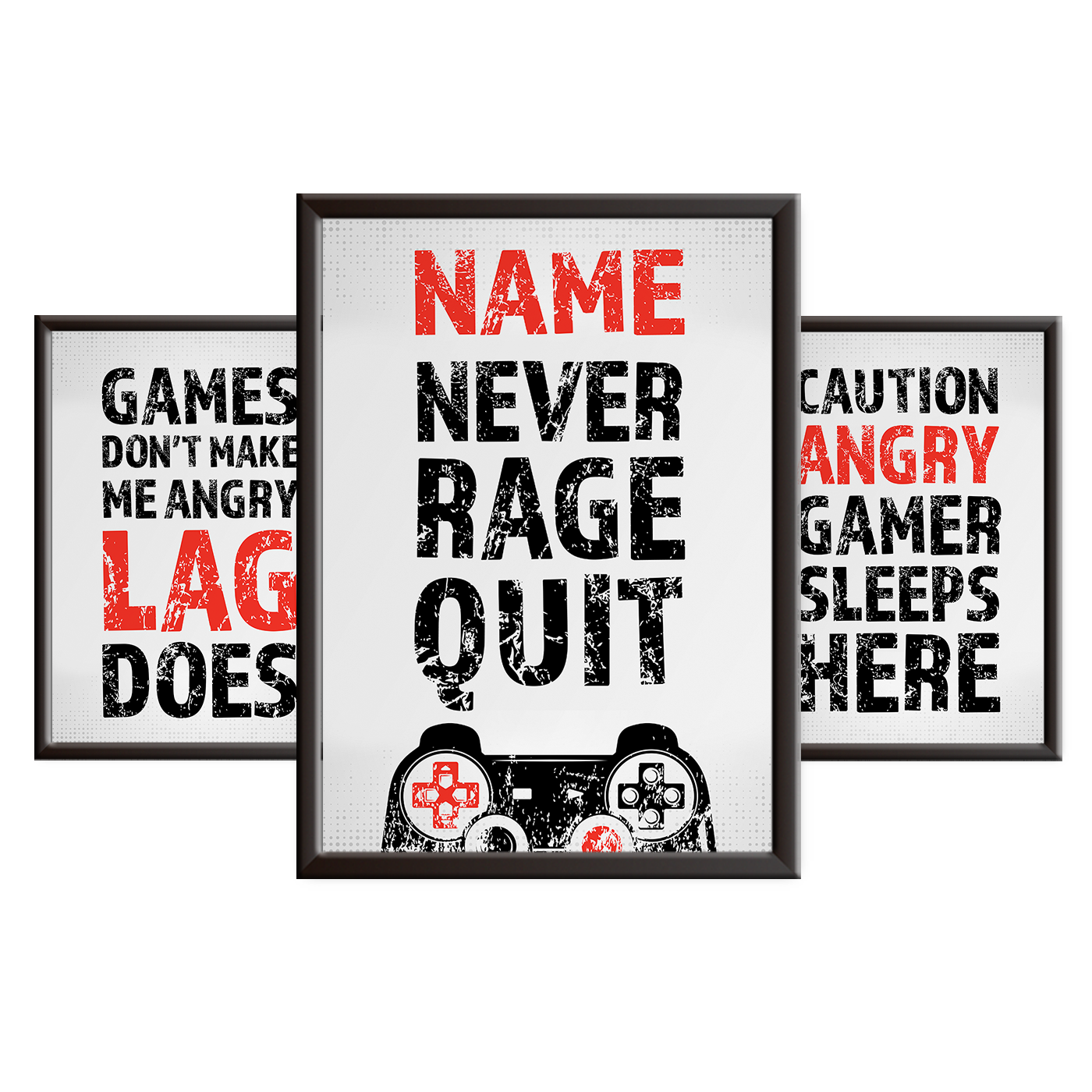 Gamers Never Rage Quit - Gaming Print Set - PS - Red