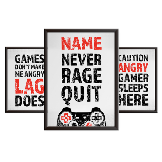 Gamers Never Rage Quit - Gaming Print Set - PS - Red