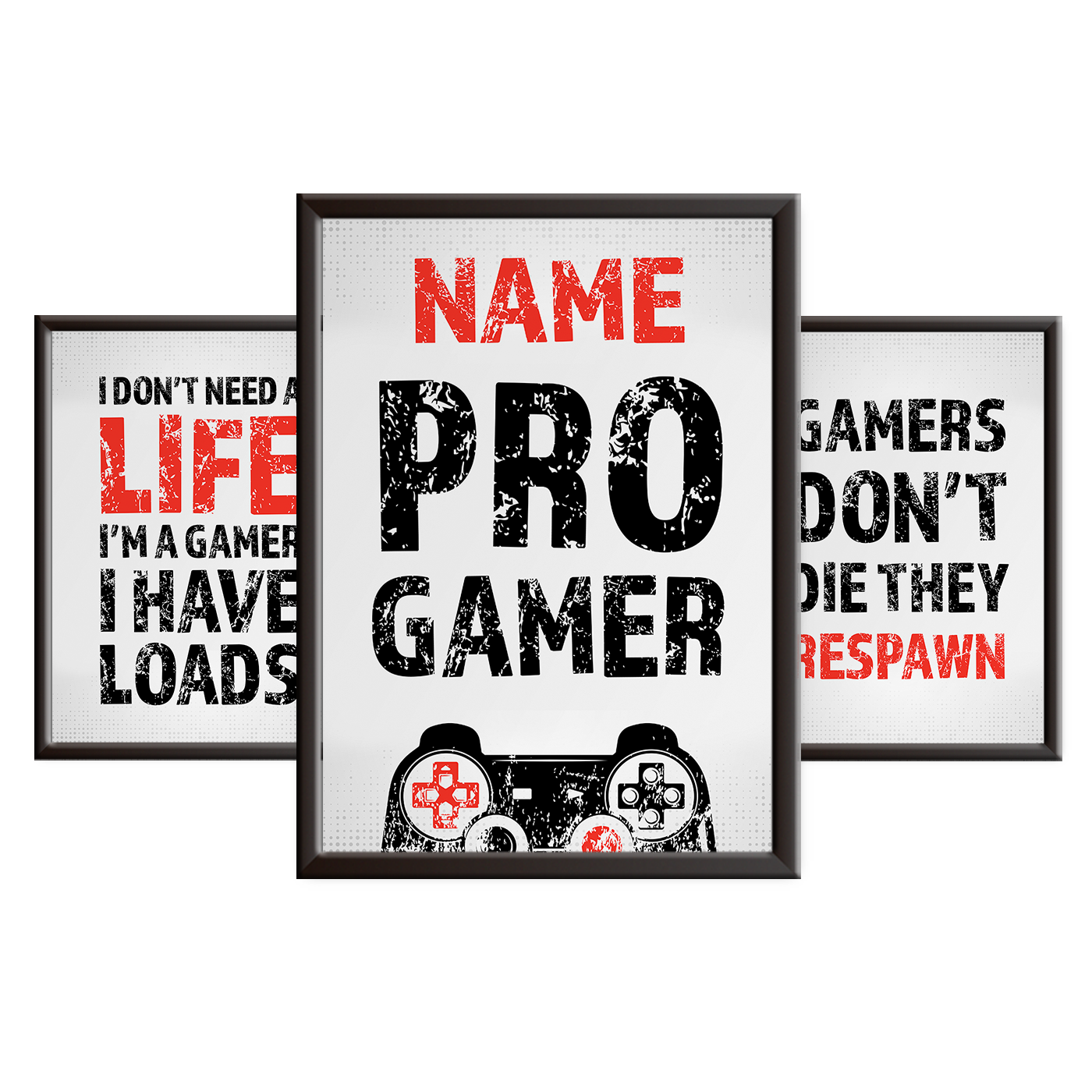 Pro Gamer - Gaming Print Set - PS - Red– HeyChimp