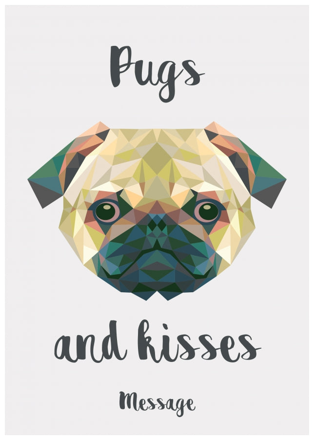 Personalised Pugs and Kises Card