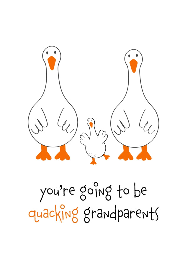 Congratulations Grandparents Card - Quacking Grandparents Cards for New Baby Girl or Boy