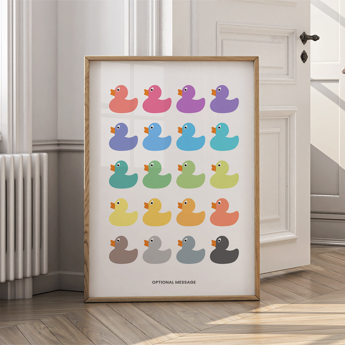 Living Room Wall Art Print - Rainbow Ducks Poster - {VARIATION}