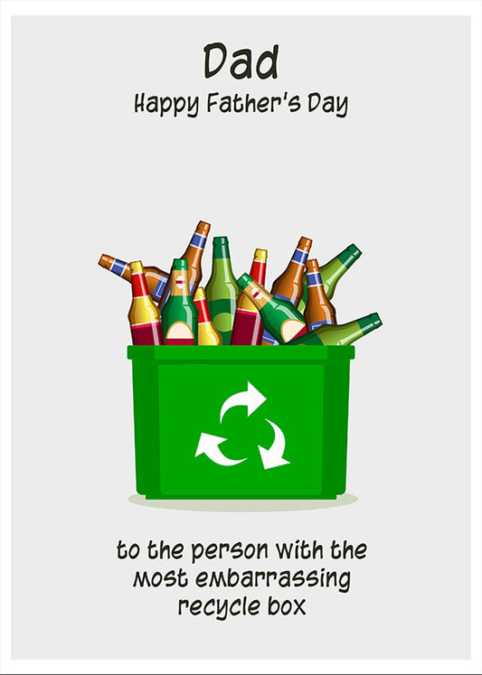 Dad Fathers Day Card - Embarrassing Recycle Box