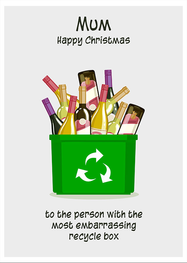 Mum Birthday Card - Embarrassing Recycle Box