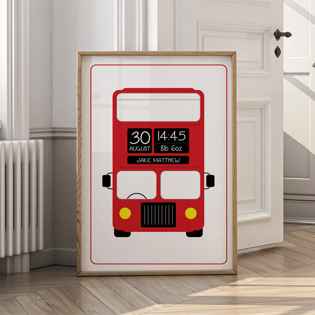 Baby Nursery Decor - London Red Bus Wall Art Print for Baby Boy - {VARIATION}