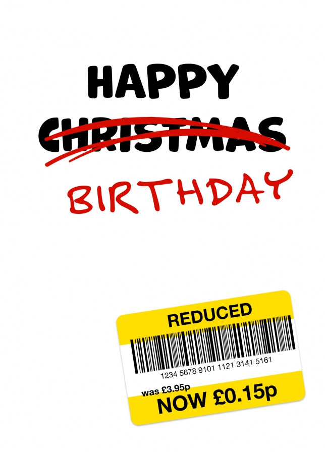 Funny Birthday Cards for Women and Men - Recycled Christmas Card for Birthday