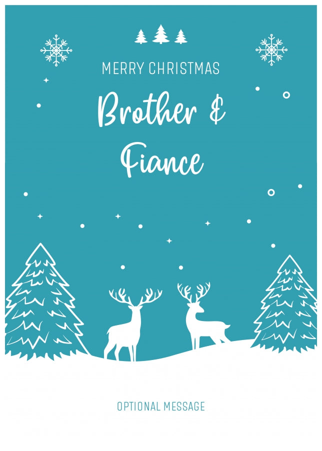 Brother and Fiance Christmas Card - Reindeer Scene