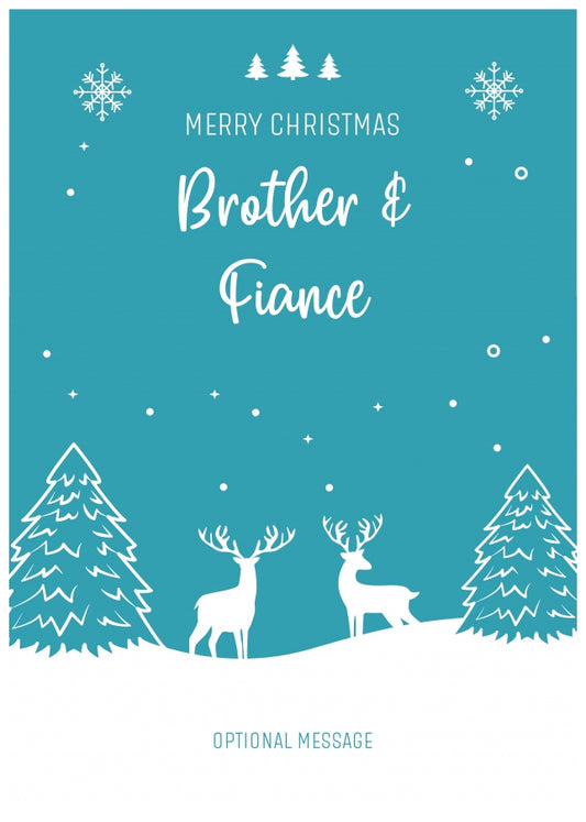 Brother and Fiance Christmas Card - Reindeer Scene