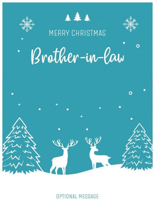 Brother-in-law Christmas Card - Reindeer Scene