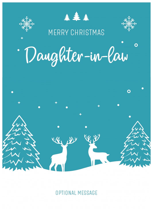 Daughter-in-law Christmas Card - Reindeer Scene