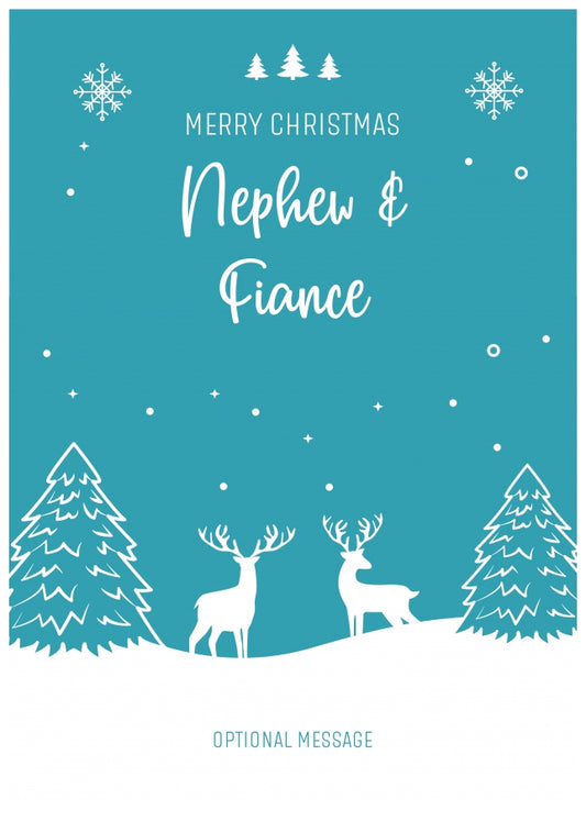 Nephew and Fiance Christmas Card - Reindeer Scene