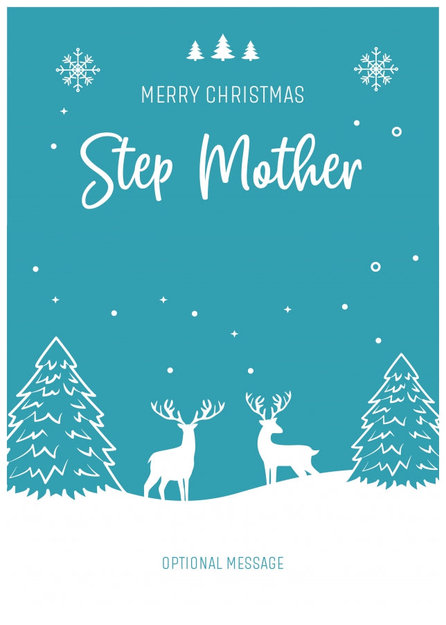 Step Mother Christmas Card - Reindeer Scene