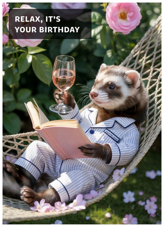 Ferret Birthday Card - Relax it's Your Birthday Cards for Women