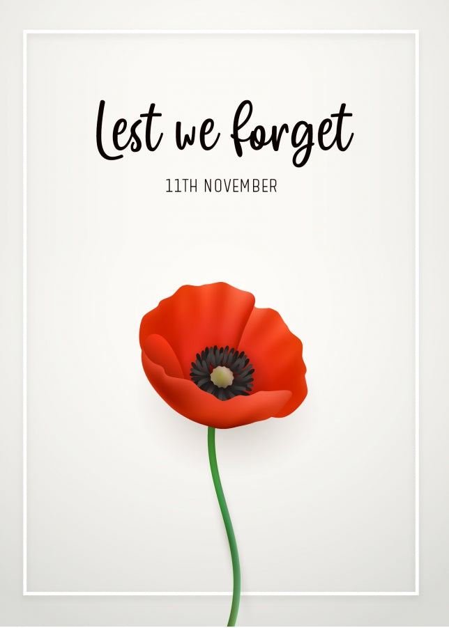 Remembrance Day Card for Mum or Dad - Single Poppy