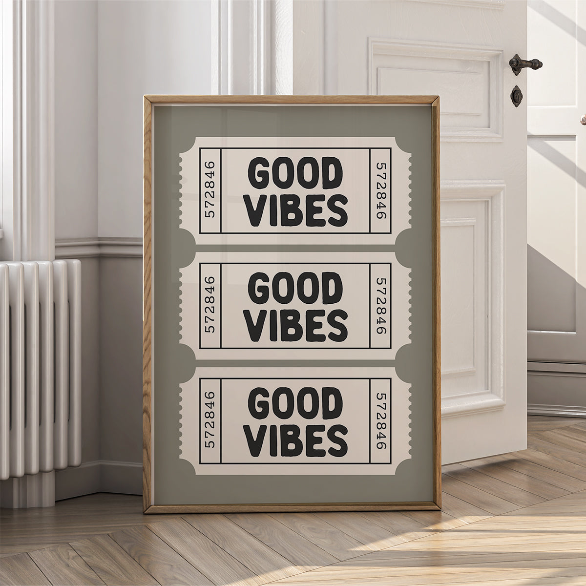 Retro Ticket Wall Art Print for Home - Good Vibes