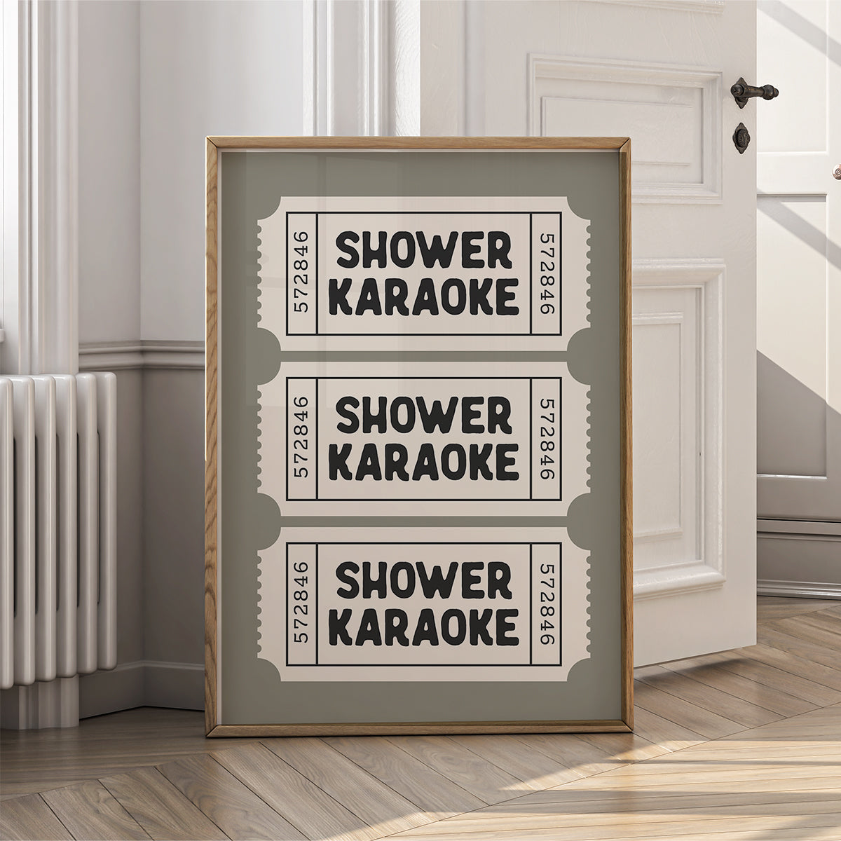 Retro Ticket Wall Art Print for Home - Shower Karaoke
