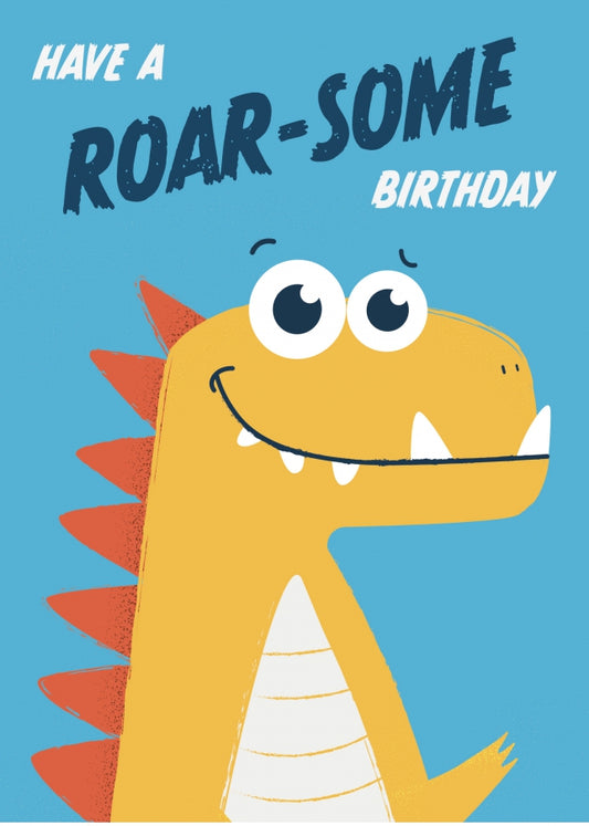 Fun Dinosaur Birthday Card for Boys - 1st 2nd 3rd 4th 5th 6th 7th Bday Cards