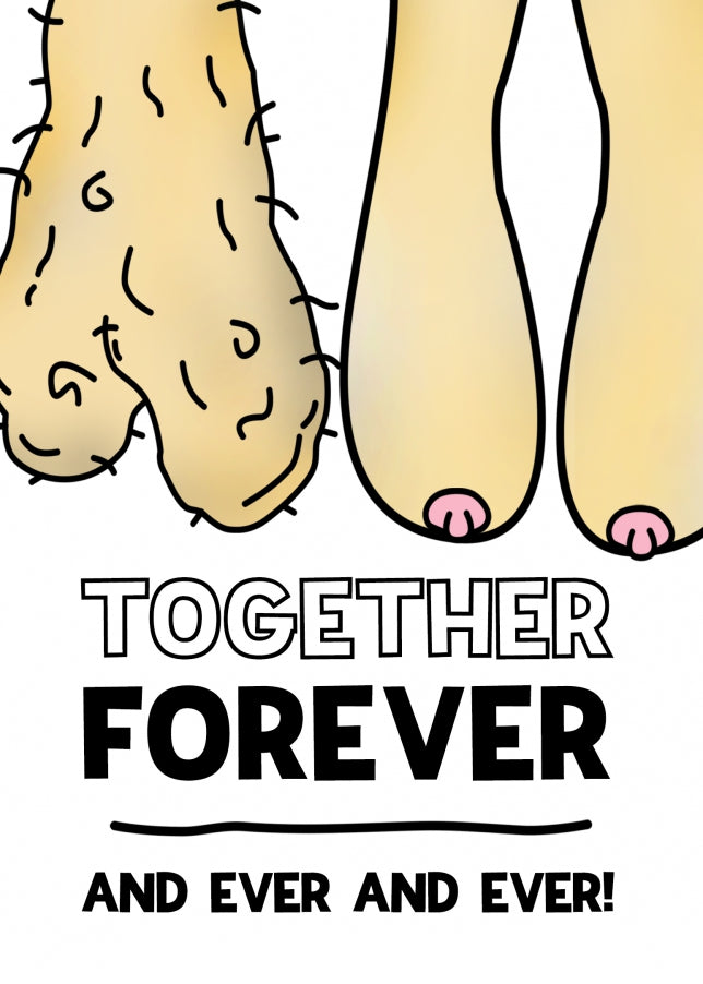 Funny Anniversary Card for Husband, Wife or Couple - Rude Together Forever Cards!