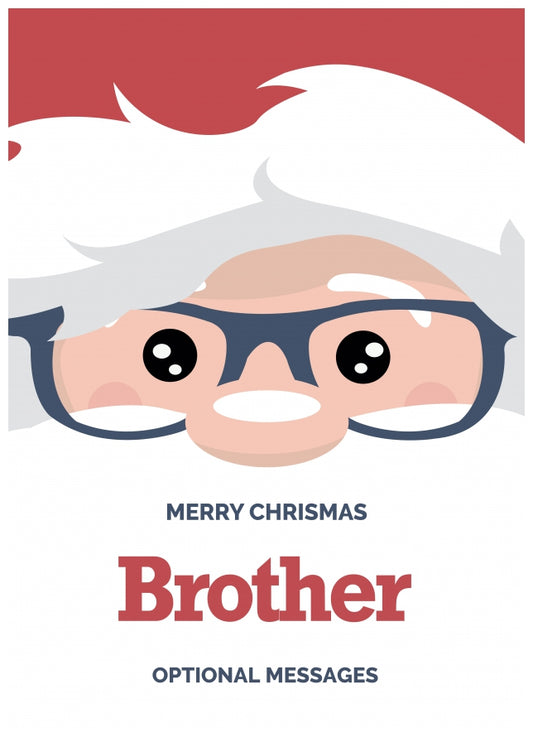 Fun Brother Christmas Card - Cute Santa Glasses