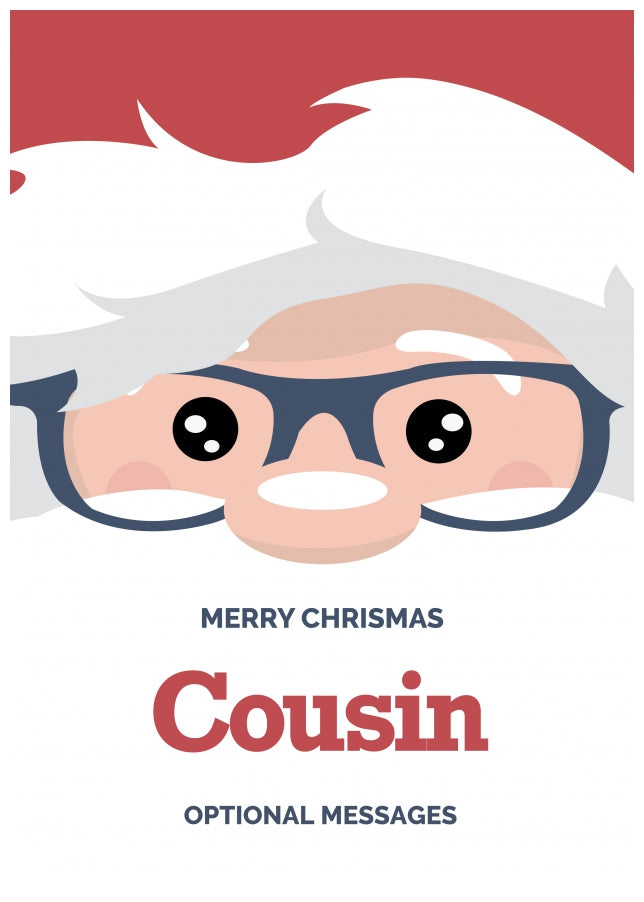 Fun Cousin Christmas Card - Cute Santa Glasses