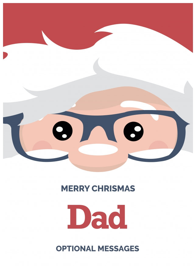 Fun Dad Christmas Card - Cute Santa Glasses