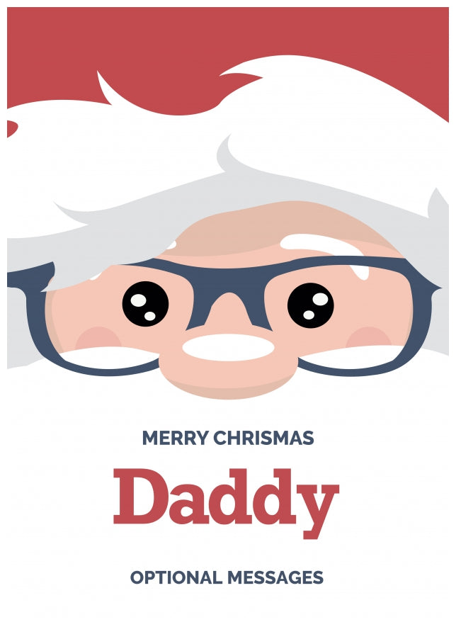 Fun Daddy Christmas Card - Cute Santa Glasses