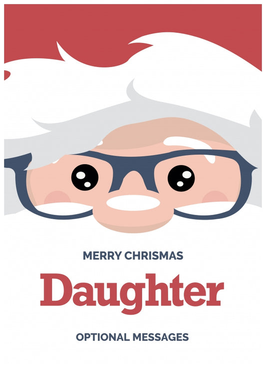 Fun Daughter Christmas Card - Cute Santa Glasses