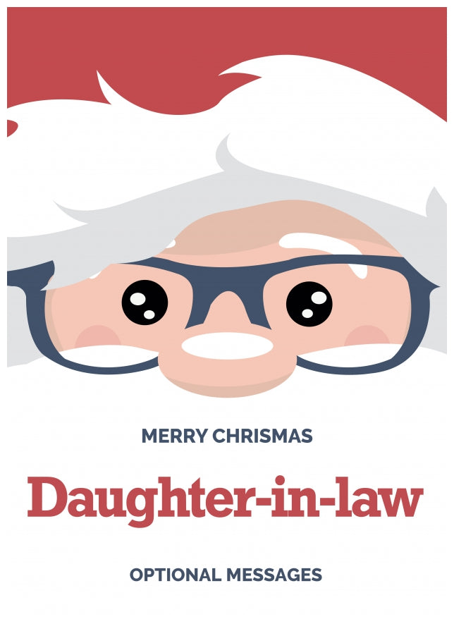 Fun Daughter-in-law Christmas Card - Cute Santa Glasses