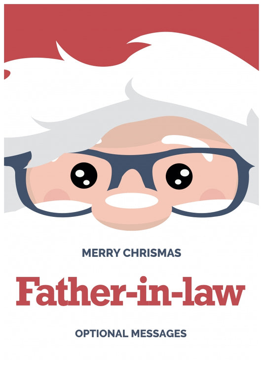 Fun Father-in-law Christmas Card - Cute Santa Glasses