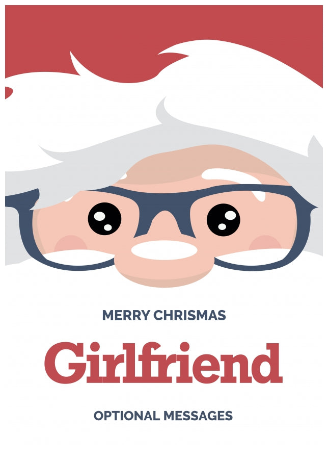 Fun Girlfriend Christmas Card - Cute Santa Glasses