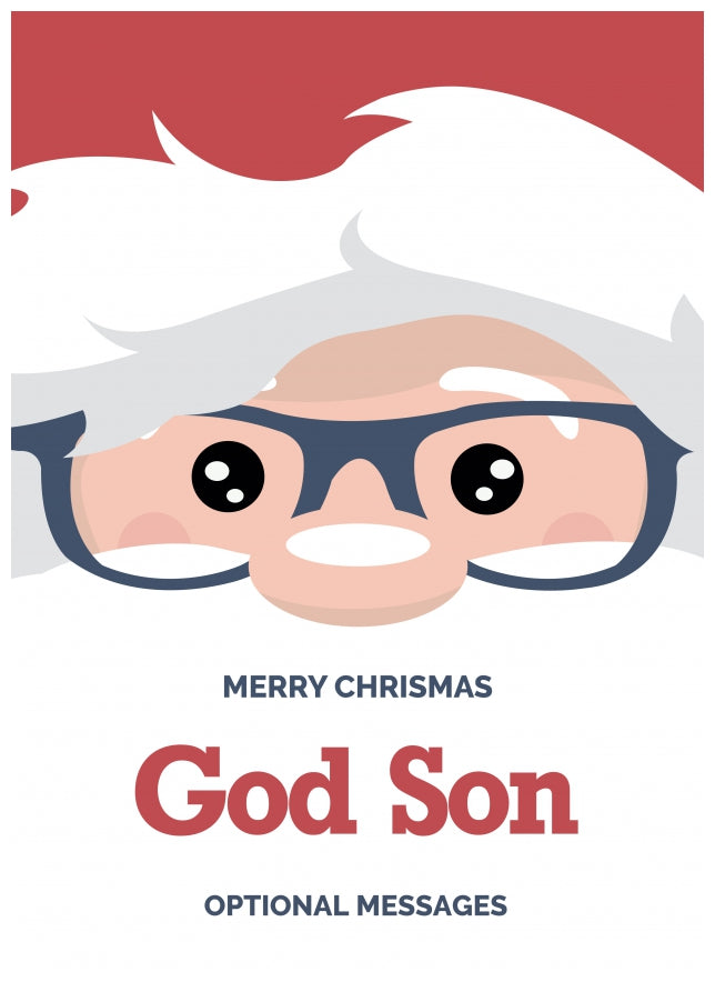 Fun God Son Christmas Card - Cute Santa Glasses