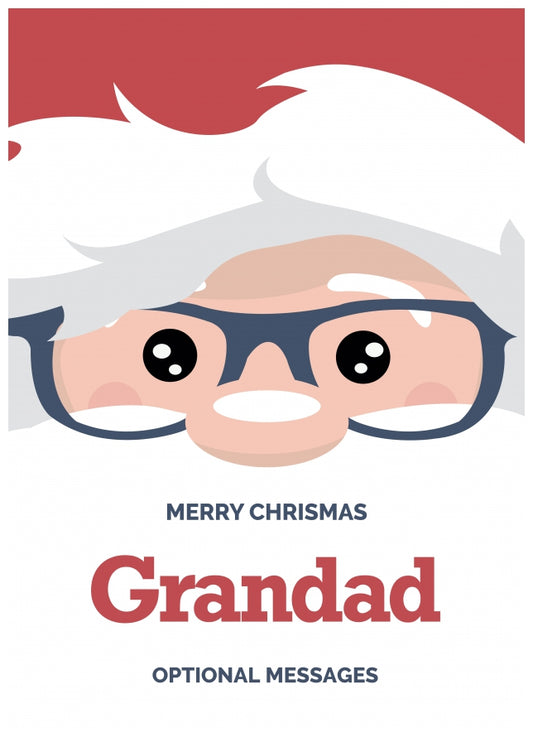 Fun Grandad Christmas Card - Cute Santa Glasses