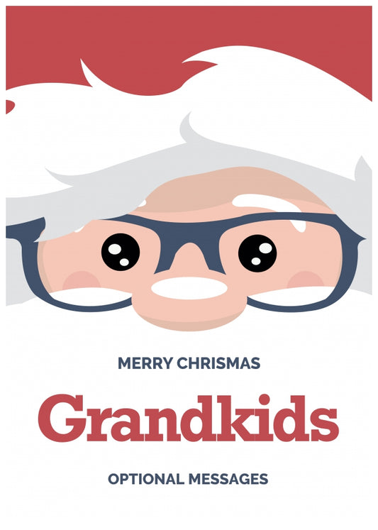 Fun Grandkids Christmas Card - Cute Santa Glasses