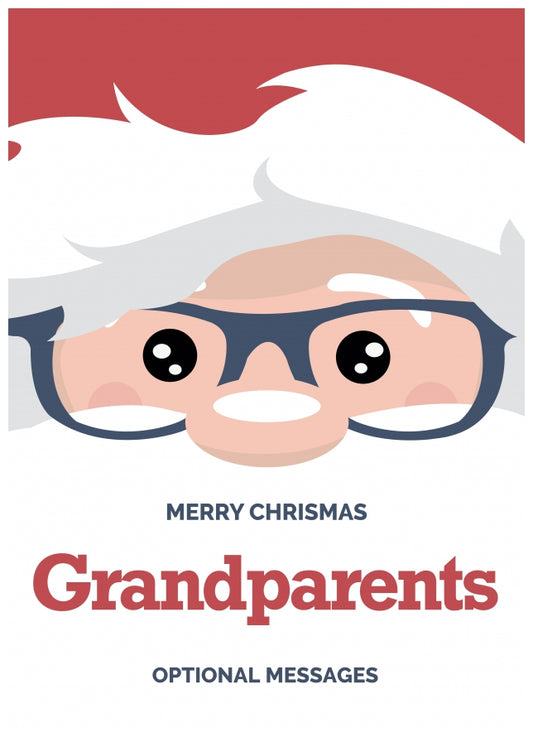 Fun Grandparents Christmas Card - Cute Santa Glasses