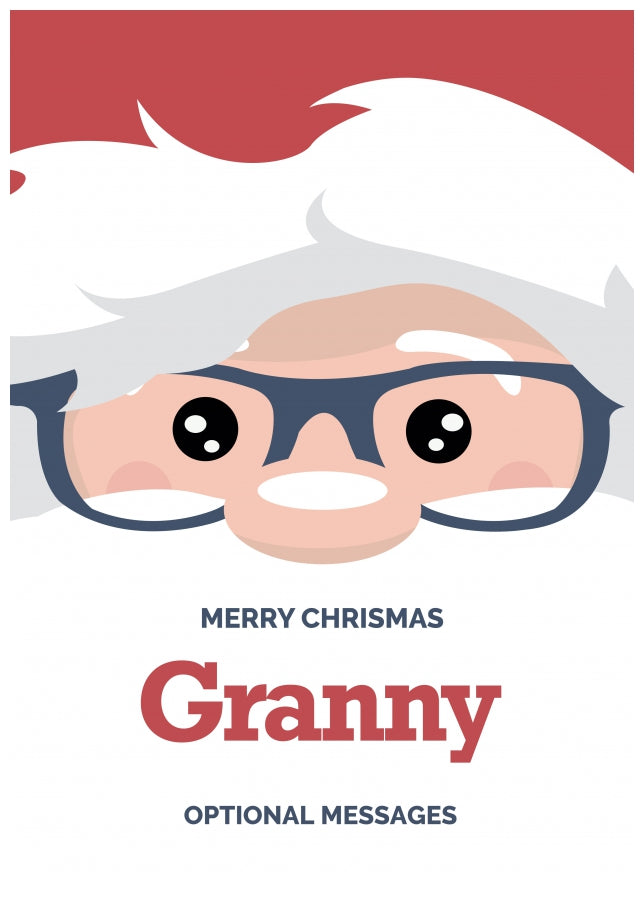 Fun Granny Christmas Card - Cute Santa Glasses