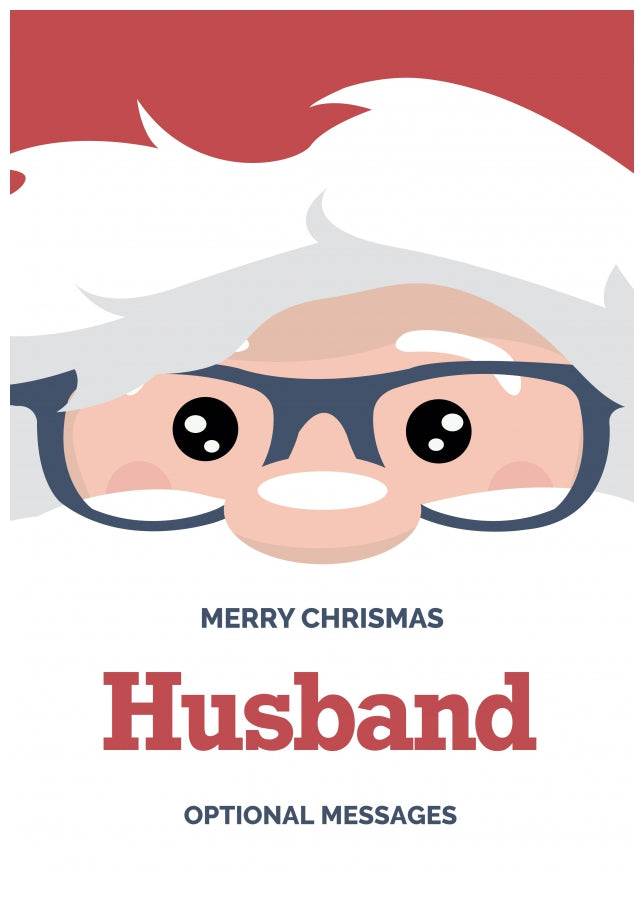 Fun Husband Christmas Card - Cute Santa Glasses