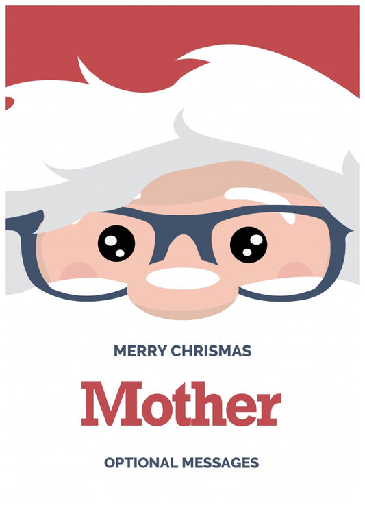 Fun Mother Christmas Card - Cute Santa Glasses