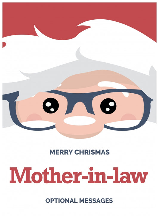 Fun Mother-in-law Christmas Card - Cute Santa Glasses