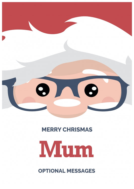 Fun Mum Christmas Card - Cute Santa Glasses